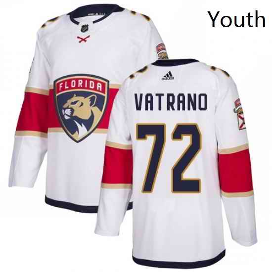 Youth Adidas Florida Panthers 72 Frank Vatrano Authentic White Away NHL Jersey